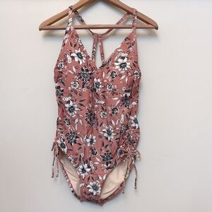 Floral 18W One Piece Swimsuit Victorian Dusty Rose Pink NEW Flowers 🩷 Kona Sol